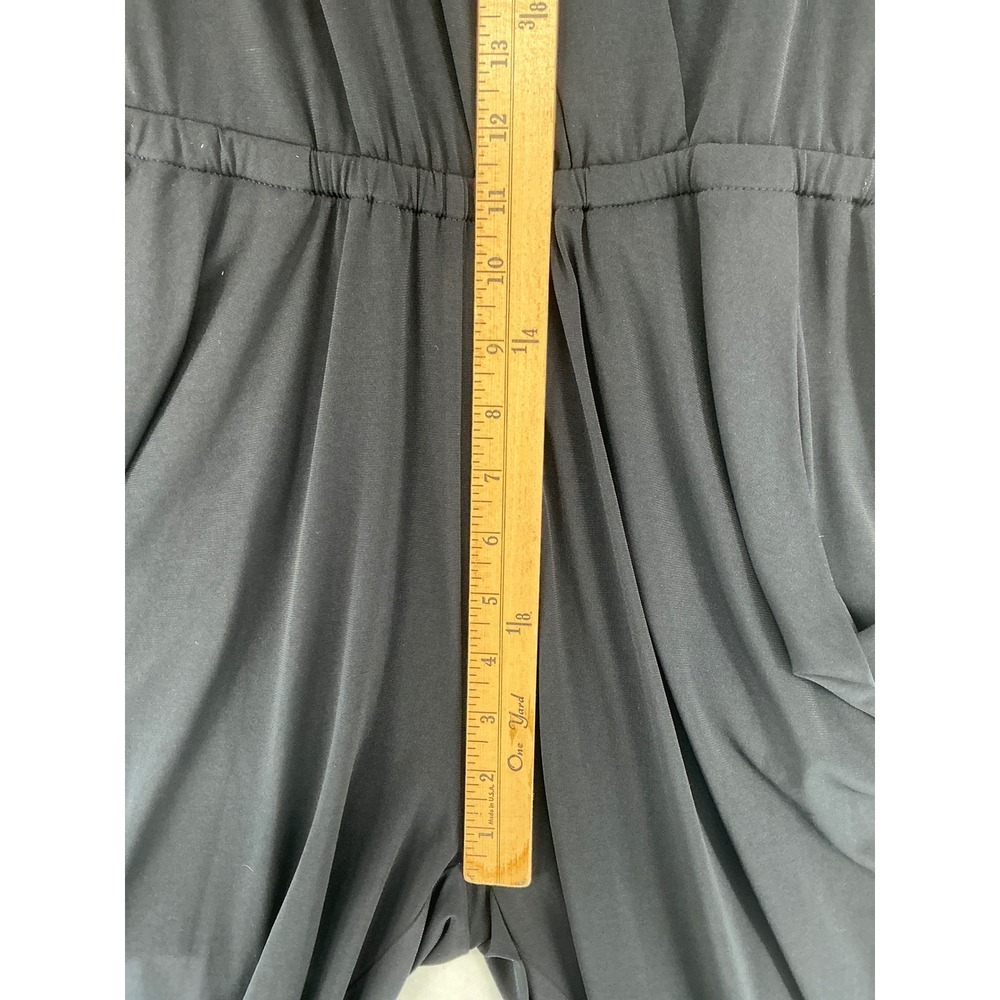 Michael Kors Jumpsuit Women Medium Navy Wrap V-Neck Long Sleeve Stretch Jersey - Picture 9 of 11